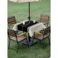 thumbnail image 3 of Outdoor Tablecloth with Umbrella Hole and Zipper, Black Vintage Square Table Cloth 54x54 Inch Waterproof Tablecloth, Geometric Stripes Simple Lines Picnic Table Cover for Patio Camping, 3 of 7