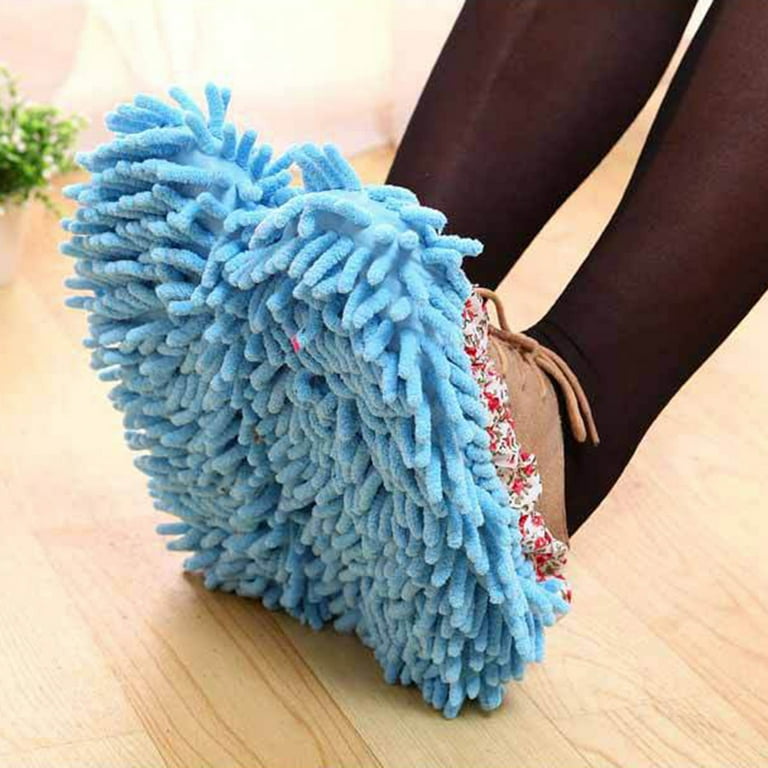 D-GROEE 2Pairs Mop Slippers for Floor Cleaning, Washable Reusable Shoes  Cover, Dust Mops Mop Socks for Women Men Kids Foot Dust Hair Cleaners  Sweeping House Office Bathroom Kitchen 