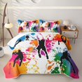 thumbnail image 2 of Feelyou Basketball Silhouette Bed Spread Queen for Boys, Graffiti Splash Art Queen Coverlet Set, 3 Pieces, 2 of 7