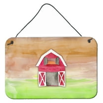 Carolines Treasures BB7409DS812 Barn Watercolor Wall or Door Hanging Prints  8x12 multicolor