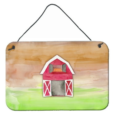 Carolines Treasures BB7409DS812 Barn Watercolor Wall or Door Hanging Prints  8x12 multicolor