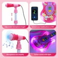 thumbnail image 3 of JoyStone Guitar and Microphone Set for Kids with Music & Colorful Light, Adjustable Height Microphone with Stand, Guitar Toys for Boys and Girls, Pink, 3 of 10