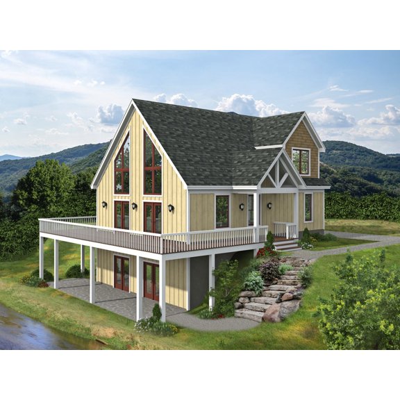 763-128012: Traditional Country 4 Bed, 3 Bath Luxury Home Plan, 3080 Sq Ft: Full Blueprints with License to Build by Home Plan Marketplace - Lesuto