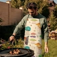 thumbnail image 4 of Red Mushroom Cartoon Light Pattern Apron-Garden Aprons for Women with Pockets-Cotton Linen Waterproof Kitchen Cooking Gardening Aprons Adjustable for Kitchen,Cooking,BBQ and Salon 33x27 Inch, 4 of 7
