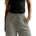 thumbnail image 2 of Woman Palazzo Wide Leg Pants High Waisted Drawstring Summer Fall Lounge Casual Flowy Trousers with Pockets Black L, 2 of 9