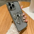 thumbnail image 2 of for iPhone 12 Pro Max Case Women Cute Bowknot Glitter Rhinestone Bling Plating Bumper Luxury Women Girl Phone Case,[Camera Lens Protection] Shine Diamond Case for iPhone 12 Pro Max Cover, Silver, 2 of 7