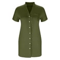 thumbnail image 3 of Besolor Nightgowns for Women Button down Short Sleeve Sleep Shirt V Neck Nightshirt Casual Soft Sleepwear Pajams Dress, 3 of 7