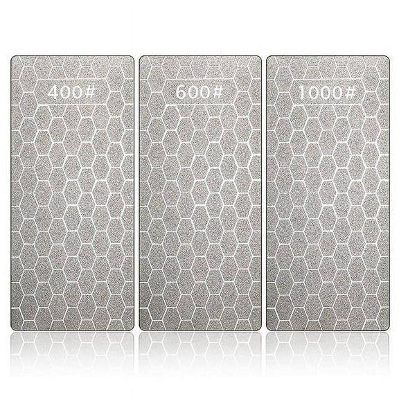 3Pcs Diamond Sharpening Stone Set Diamond Plate Sharpening Stone Professional Bench Stone(400 , 600 , 1000 )