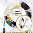 thumbnail image 3 of Designart "Minimalist Masterpiece Yellow and Blue Mid Century" Abstract Collages Yellow Large Round Mirror - Round Bedroom Mirror Wall Decor - Modern Round Printed Mirror - 36" x 36", 3 of 6