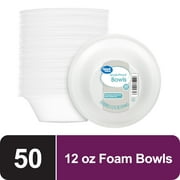 Great Value Everyday Disposable Foam Bowls, 12 oz, 50 Ct