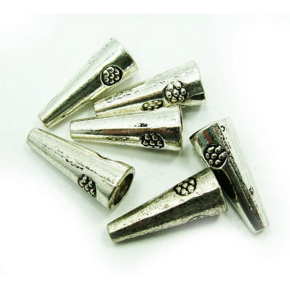 8mm Base 20mm Long 10 Pieces Bali Style Pewter Cone Shaped Beads For Jewelry Making