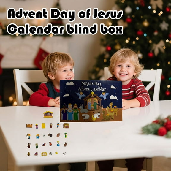 Little People Advent Calendar 2025 Nativity Advent Calendar 2025 Kids Christmas Story Nativity Playset Christian Advent Calendar for Toddlers Kids 25pcs Nativity Scene Set Toys for Children Ages 1-6