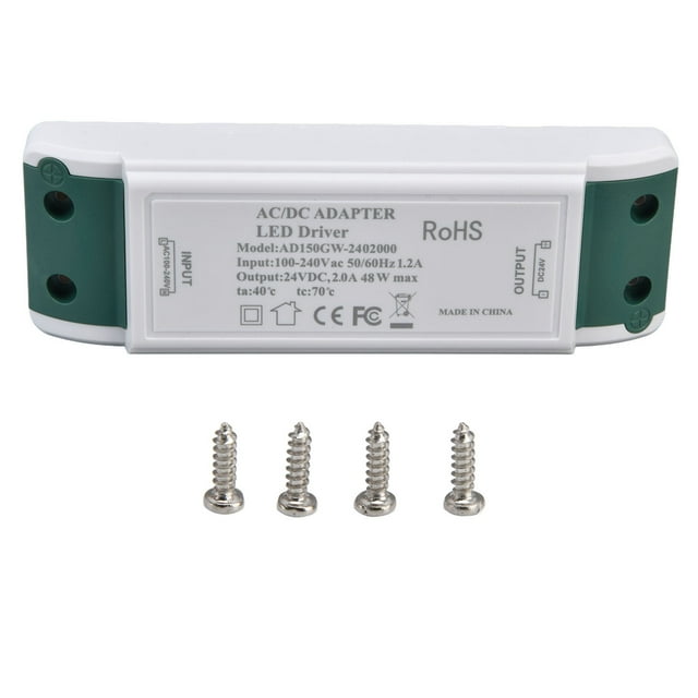 Transformador LED, sin ruido, 48 W, corriente constante, controlador LED de corriente constante, alto rendimiento, fácil instalación para dormitorio ANGGREK CD3119