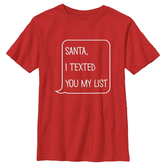 Boy's Lost Gods Santa I Texted You My List Graphic Tee Red Large