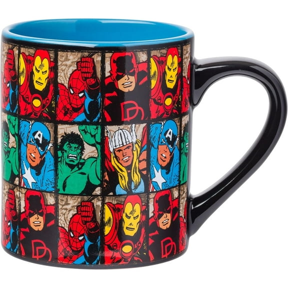 Silver Buffalo Marvel Avengers Comics Grid Jumbo Ceramic Coffee Mug, 20-Ounces