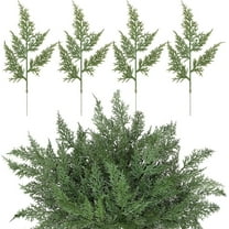 Duslogis 40 Pcs Christmas Artificial Pine Branches Faux Cedar Picks Floral Sprays 12 x 5.5 Inch Greenery Stems Pine Needles Twig for Xmas Vase Filler Home Garland DIY Wreath Decor (Green)