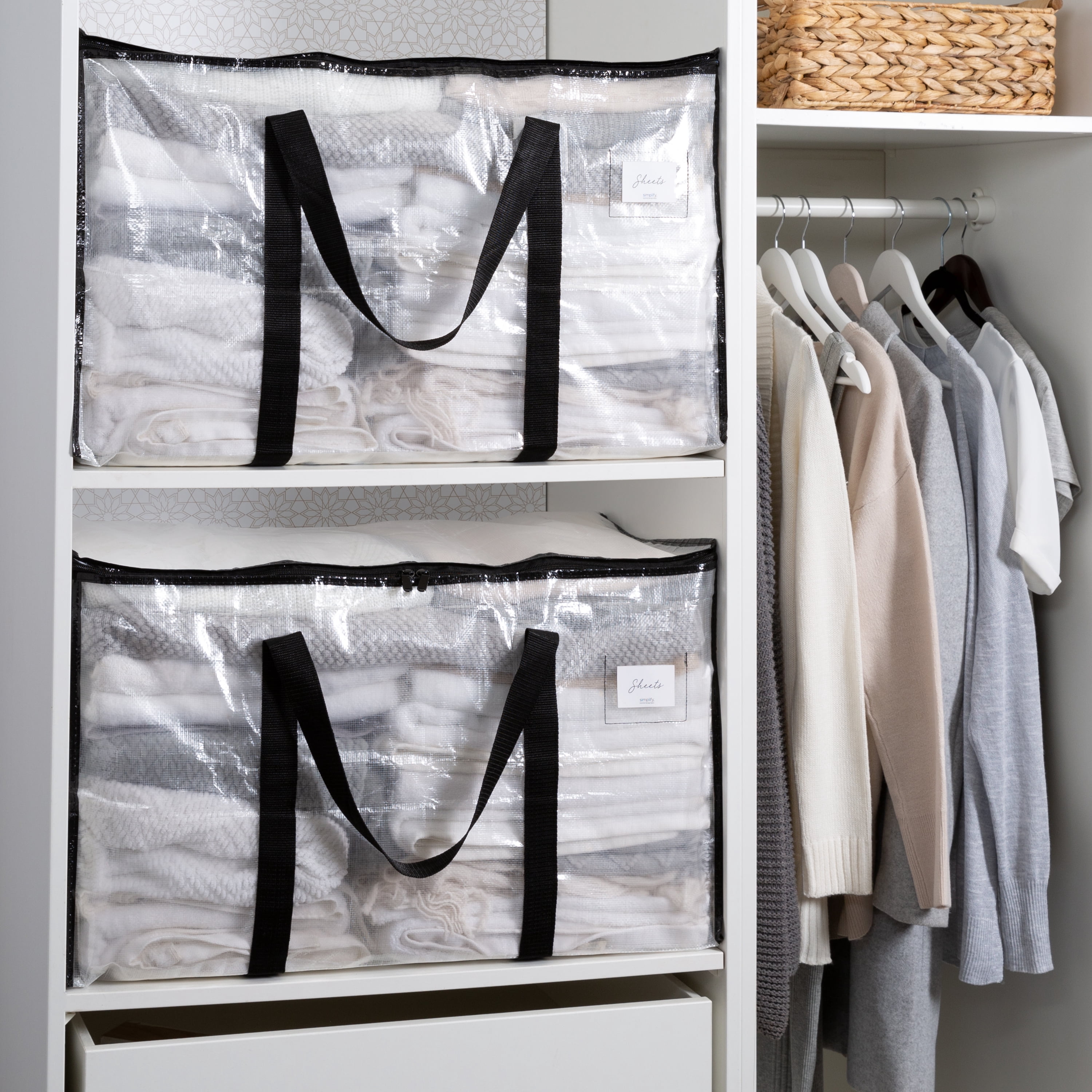 Organize It All 12 Pack Foldable Heavy Duty Clear Storage Bags