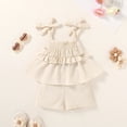 thumbnail image 2 of Happy Town Infant Baby Girl Summer Clothes Ruffle Sleeveless Shirt and Shorts Toddler Girl Set，Sizes 12M-5Y, 2 of 7