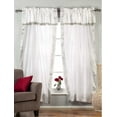 thumbnail image 2 of Lined 2 Gypsy Rod Pocket Curtains Beaded Valance 2 Tieback White SLV 43W X 120L, 2 of 3