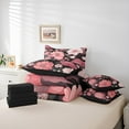 thumbnail image 6 of Manfei Floral Blossom 7pcs Bedding Comforter Set for Teens Boys Girls,Chic Flower Queen Bedding Sets Super Cozy,Black Pink Queen Sheet Sets,Lightweight Room Decor,Reversible, 6 of 8