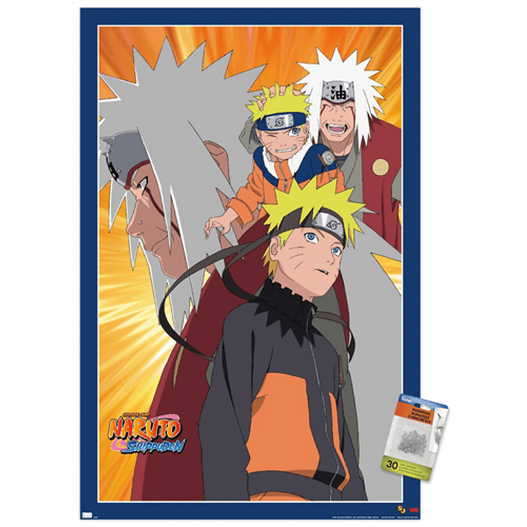 Naruto Naruto And Jiraiya Wall Poster With Push Pins 22 375 X 34 Walmart Com