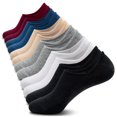 thumbnail image 2 of Xiao Hua 10 pares de calcetines invisibles para mujer - Tobilleros bajos antideslizantes - Calcetines invisibles para uso casual y formal - Suaves y elásticos, color gris, 2 of 2