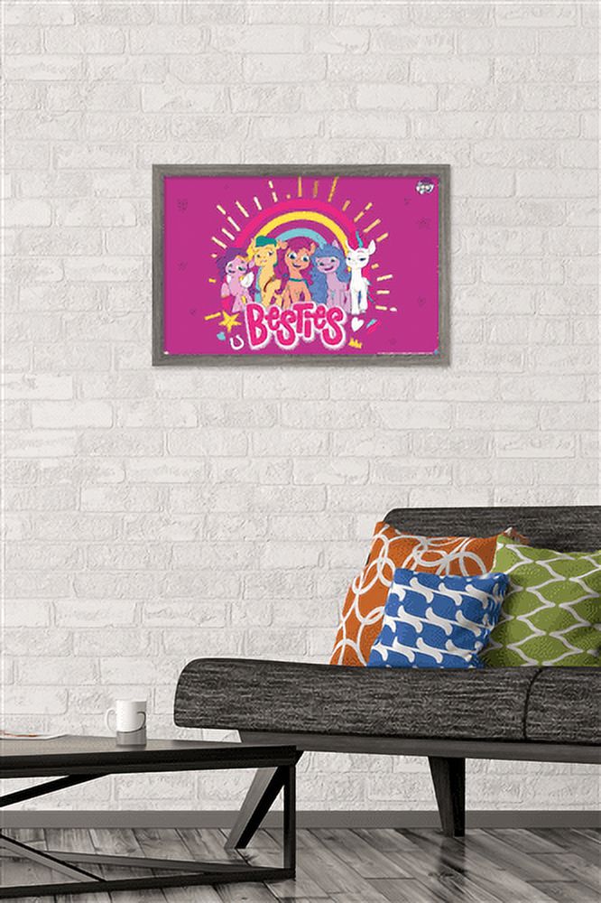 My Little Pony 2 - Besties Wall Poster, 14.725" x 22.375", Framed