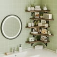 thumbnail image 6 of Fairy 5pcs Corner Floating Shelves for Wall, Rustic Wood Wall Shelves, 16.1x11.4 inches, Walnut, 6 of 6