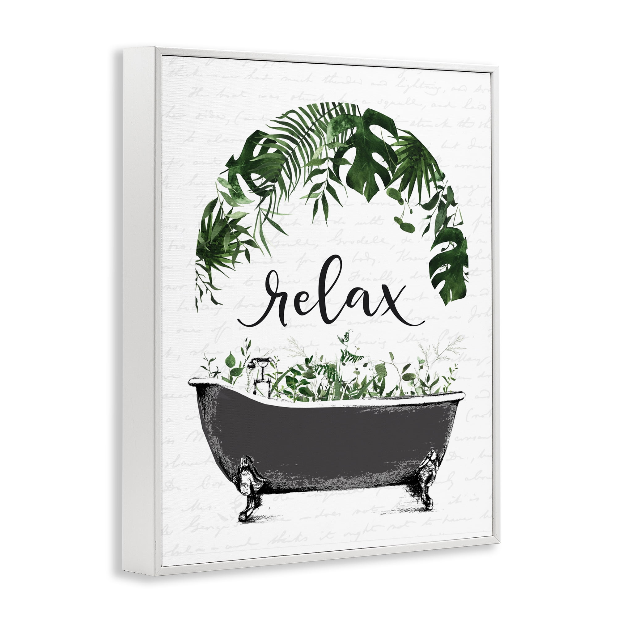 Tropical Bath Relax White Framed Giclee Art, design by Lettered and Lined
