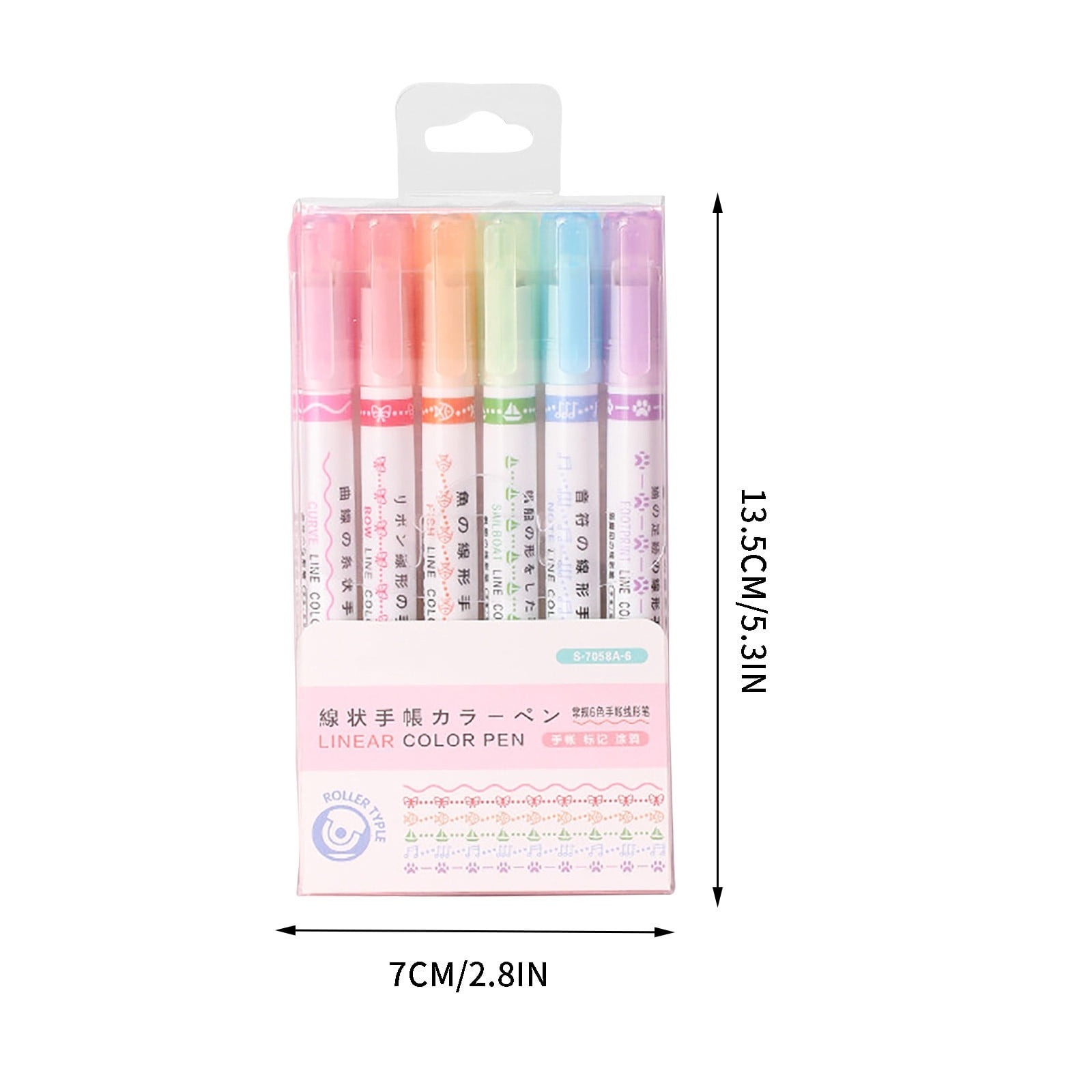 Highlighter Pen Set Border Pen 6 Colours Highlighter Set With Different Shapes Highlighters Markers Coloured Pens 5Ml