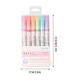 thumbnail image 3 of Highlighter Pen Set | Border Design Markers 6 Colors • 5ml Assorted Pattern Tips • Vibrant Artistic Pens for Journals, Scrapbooks, Office Use • Portable Case Included, 3 of 3