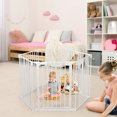 thumbnail image 2 of Costway 6 Panel Foldable Pet Gate Fireplace Gate Play Yard Barrier Pet Fence Adjustable White, 2 of 10