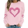 thumbnail image 4 of Vetsdori Womens Plus Size Sweatshirts Gifts for Girlfriend Casual Tops Valentine's Days Pink, Loose Sweatshirts for Women Love Heart, 4 of 5