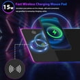 thumbnail image 2 of Wireless Charging RGB Gaming Mouse Pad LED Mouse Pad xxMM Light Modes Extra Large Mousepad Rubber Base RGB Desk Mat for Gaming MacBook PC Laptop Desk\u, 2 of 9