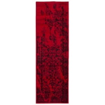 SAFAVIEH Adirondack Zoey Traditional Faded Runner Rug, Red/Black, 2'6" x 12'
