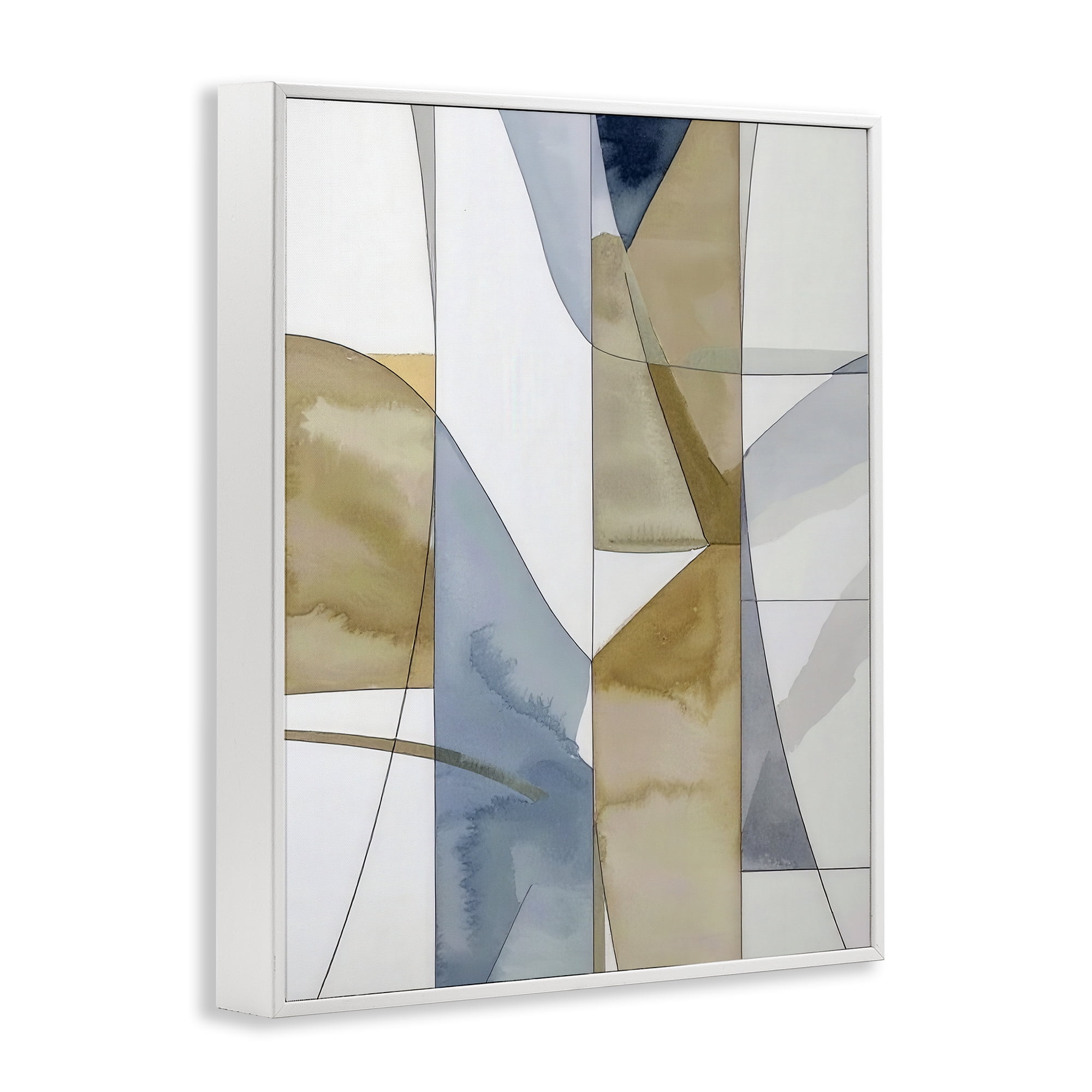 Stupell Industries Geographic Abstract Sections White Framed Giclee Art, design by Alonza Saunders