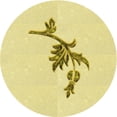 thumbnail image 1 of Ahgly Company Tapis d'Intérieur Rond Lavable en Machine Jaune Soleil Transitionnel, 3 Pieds Rond, 1 of 7
