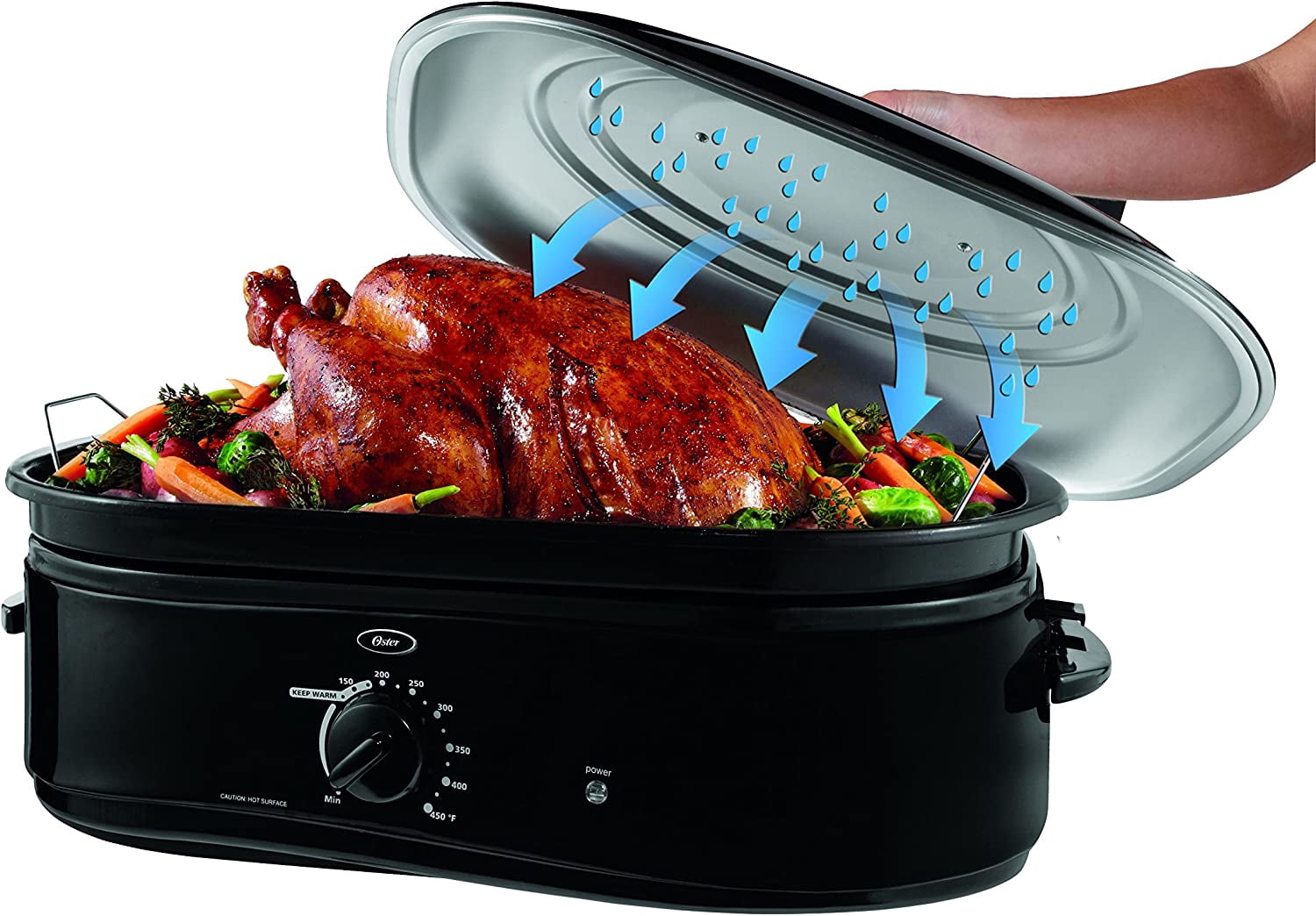 Oster 18-Quart Roaster Oven with Self-Basting Lid, Black