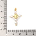 thumbnail image 4 of 5 pc Rack Plating Brass Acrylic Pearl Pendants Long-Lasting Plated Cadmium Free Lead Free Charms Real 18K golden Plated 27x19.5x6mm Hole: 3.8x6mm, 4 of 5