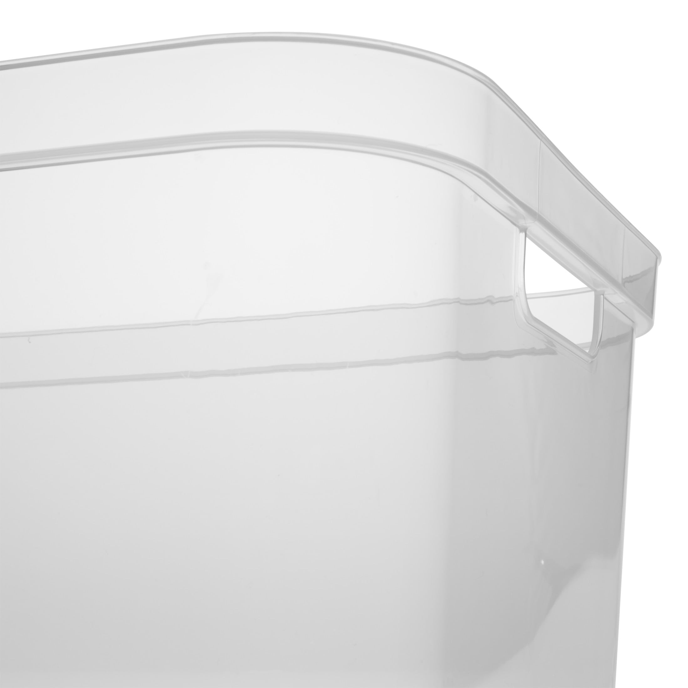 Sterilite Short Storage Bin, Clear Plastic, Easy Access Container with Carry Handles, 8 Count