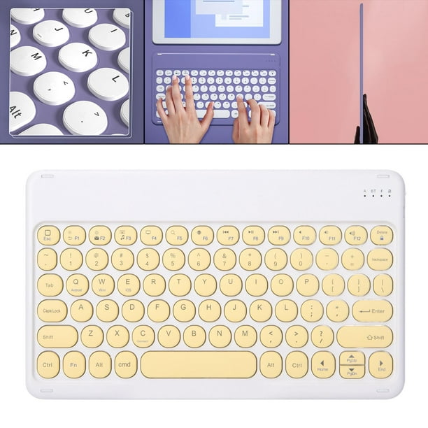 Bluetooth rápido teclas inalámbrico ultradelgado para funciona con Windows, para teléfonos Botón amarillo Soledad Teclado bluetooth