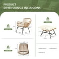 thumbnail image 3 of RADIATA 5 PCS Beige Boho Outdoor Patio Furniture Sets with 2 Chairs, 2 Ottomans and 1 Side Table, 3 of 10