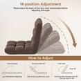 thumbnail image 5 of Yaheetech Floor Folding Sofa Chair Sofa Couch with 14 Adjustable Positions, Brown, 5 of 8