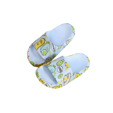 

Wazshop Boys Slide Sandals Backless Shower Slippers Slip On Water Shoes Waterproof Flat Children Open Toe Lightweight Light Blue 8C/9C