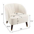thumbnail image 2 of Square - arm Barrel Chair with Curved Tufted Back / Comfortable Seating for Home Offices, 2 of 6