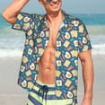 thumbnail image 5 of KLL Men's Hawaiian Shirt Short Sleeve Button Down Beach Shirts-Eggs Toast Bacon And Arugula, 5 of 5