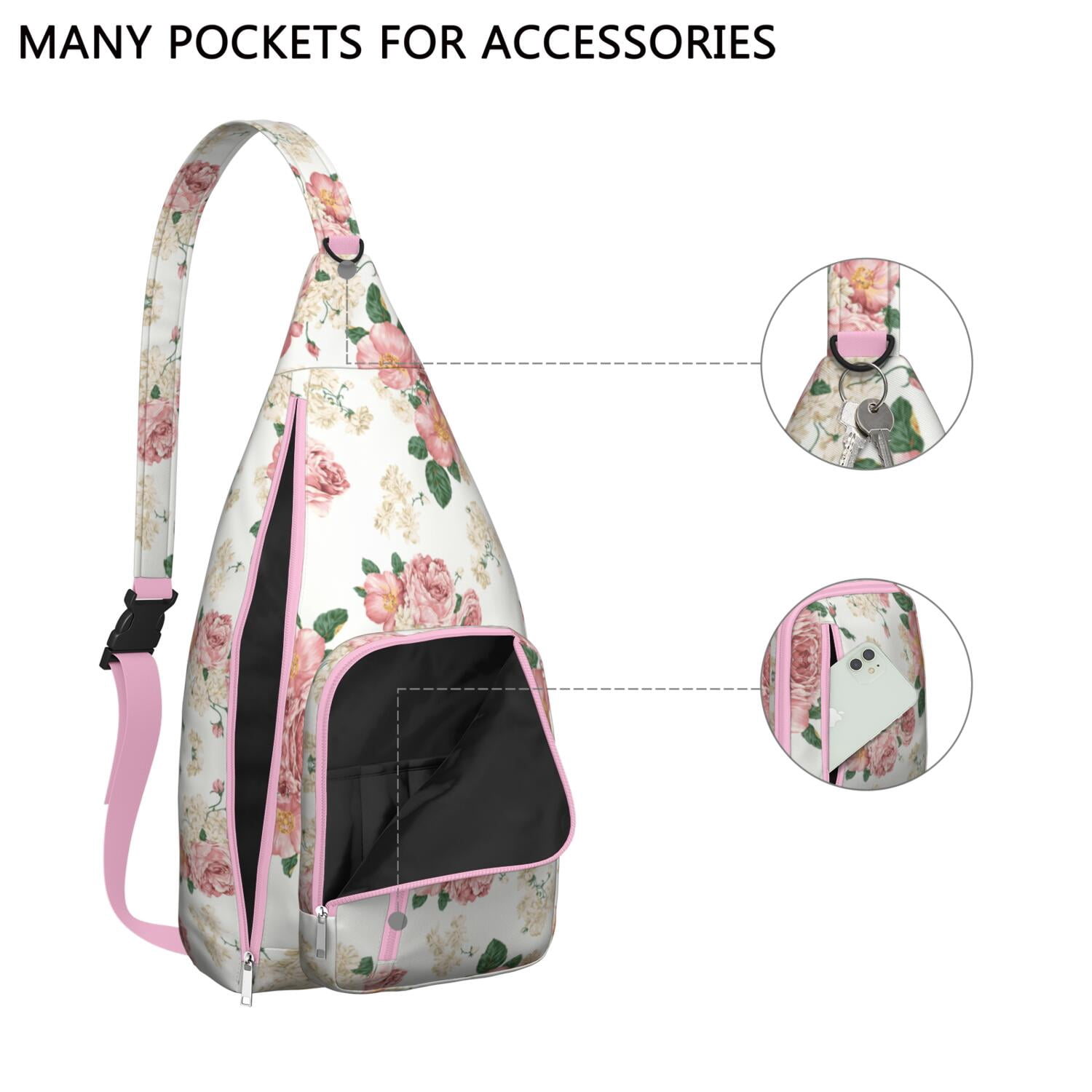 Tear - resistant Floral Sling Bag with Comfortable Strap for Women