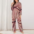 thumbnail image 2 of Hirioo Retro Bow for Women's Pajama Sets 2 Piece Pjs Women's Long-Sleeved Pajama Set Button Down Sleepwear,S-XXL-Large, 2 of 7