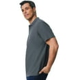 thumbnail image 3 of Gildan Softstyle Men's Pique Polo Shirt, Charcoal, Sizes S-3XL, Short Sleeve, Classic, 100 Cotton, 3 of 5