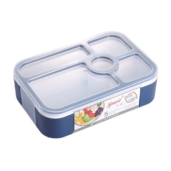 Hiroekza Bento Lunch Box Japanese Style Large Capacity Compartmentalized Microwave-Safe with Utensils for Women Mens Office Work Sealed Salad Container Sky Blue
